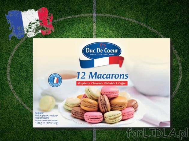 Francuskie makaroniki , cena 14,00 PLN za 120 g/1 opak., 100 g=12,49 PLN.