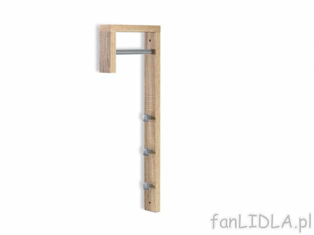 Wieszak , cena 49,99 PLN 
- 5,8 x 70 x 25 cm (szer. x wys. x gł.)
- 3 haczyki ...