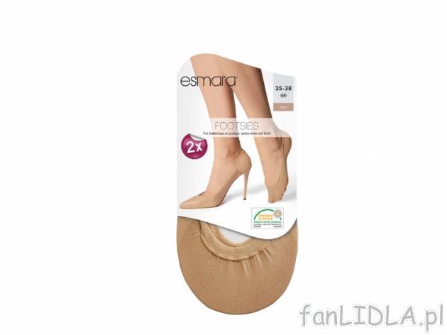 Stopki damskie 2 pary Esmara, cena 9,99 PLN za 1 opak. 
- rozmiary: 35-42 
- 4 zestawy ...