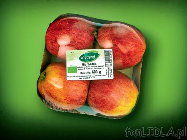Bio Jabłka Czerwone , cena 4,39 PLN za 600 g/1 opak., 1 kg=7,32 PLN. 
- Soczyste, ...