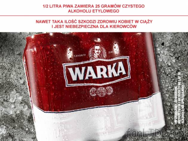 Warka 6-pak , cena 11,00 PLN za 6 x 500 ml, 1 l=4,00 PLN.