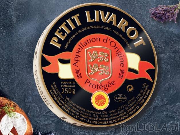 Ser pleśniowy Petit Livarot , cena 9,00 PLN za 250 g/1 opak., 100 g=4,00 PLN.