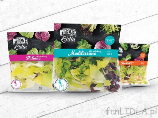 Mix sałat , cena 2,99 PLN za 120/160/170/200 g, 100g=2,49/1,87/1,76/1,50 PLN. 
- ...