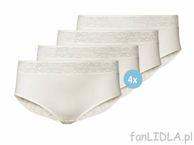 Majtki z koronką, 4 pary , cena 29,99 PLN  
-  rozmiary: XL-3XL
-  z wysokim stanem