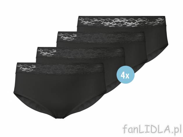 Majtki z koronką, 4 pary , cena 29,99 PLN  
-  rozmiary: XL-3XL
-  z wysokim stanem