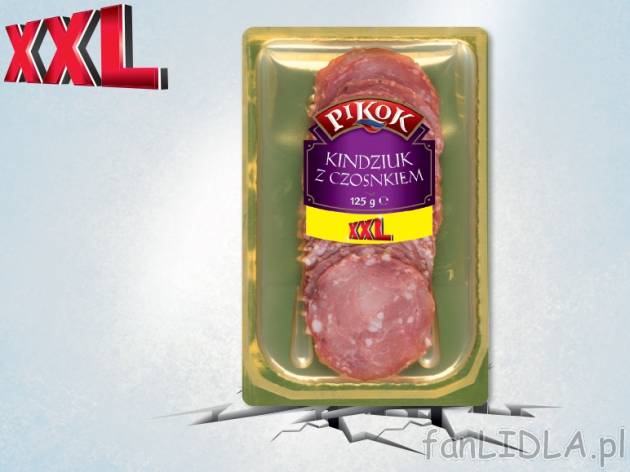 Pikok Kindziuk w plastrach , cena 4,00 PLN za 125 g/1 opak., 100 g=3,99 PLN.