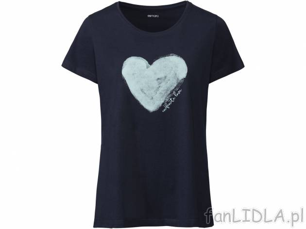 T-shirt Esmara, cena 12,99 PLN 
- rozmiary: XS-L
- 100% bawełny
- Hohenstein bezpieczne ...