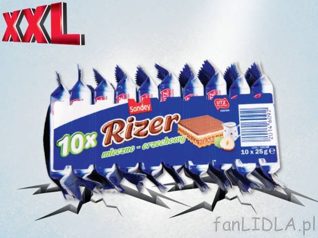 Wafelki z kremem mlecznym i orzechowym 10 szt. , cena 5,00 PLN za 250 g/1 opak., ...