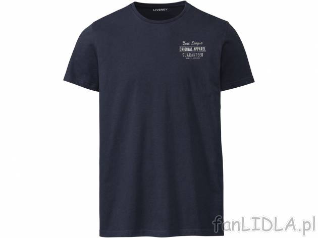 T-shirt Livergy, cena 12,99 PLN 
- 100% bawełny
- rozmiary: M-XXL
- Hohenstein ...