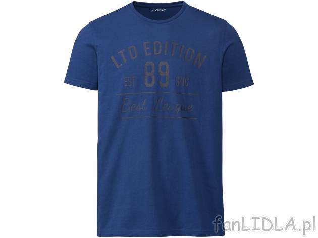 T-shirt Livergy, cena 12,99 PLN 
- 100% bawełny
- rozmiary: M-XXL
- Hohenstein ...
