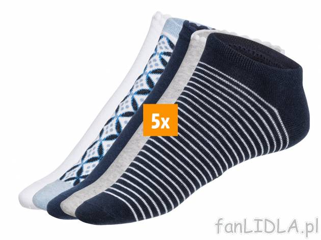Skarpetki, 5 par Esmara, cena 14,99 PLN 
- rozmiary: 35-42
- 2 zestawy do wyboru
- ...