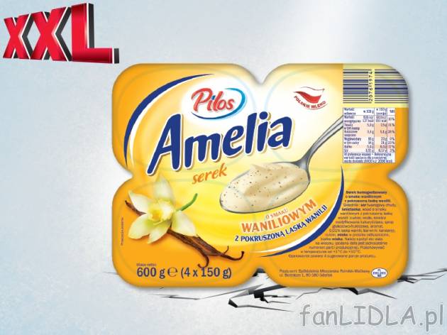 Pilos Serek homogenizowany o smaku waniliowym , cena 3,00 PLN za 4 x 150 g/1 opak., ...