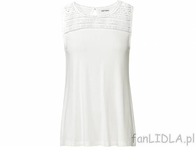 Top z koronką Esmara, cena 19,99 PLN 
- 95% wiskozy (LENZING&trade; ECOVERO&trade;), ...
