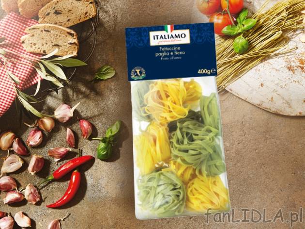 Makaron Fettuccine Paglia e fieno , cena 5,00 PLN za 400 g/1 opak., 1 kg=14,98 PLN.