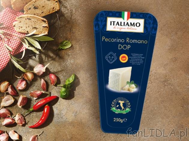 Ser Pecorino Romano , cena 14,00 PLN za 250 g/1 opak., 100 g=6,00 PLN.