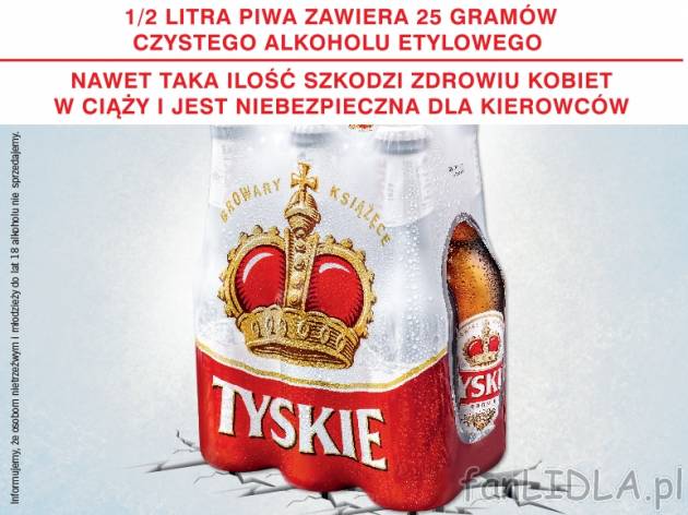 Tyskie , cena 9,00 PLN za 6 x 330 ml, 1 l=5,05 PLN. 
*cena wyłącznie przy zakupie ...