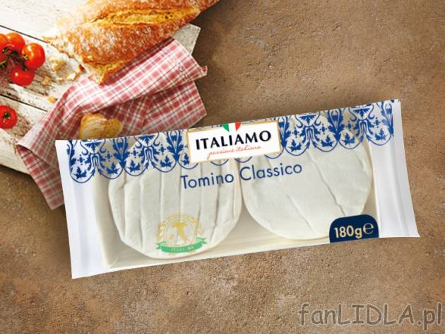 Włoski ser pleśniowy Tomino , cena 6,00 PLN za 180 g/1 opak., 100 g=3,88 PLN.