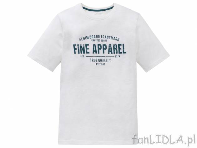 Koszulka męska Livergy, cena 15,99 PLN 
- rozmiary: M-XL
- 100% bawełny
- Hohenstein ...