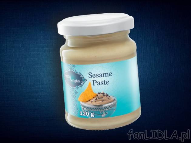 Pasta sezamowa Tahini , cena 5,00 PLN za 120 g/1 opak., 100 g=4,99 PLN.