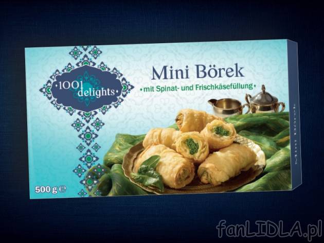 Borek - roladki z ciasta filo , cena 7,00 PLN za 500 g/1 opak., 1 kg=15,98 PLN.