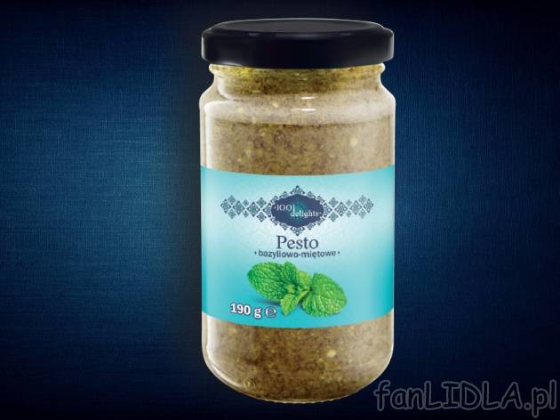 Pesto bazyliowo-miętowe , cena 4,00 PLN za 190 g/1 opak., 100 g=2,63 PLN.