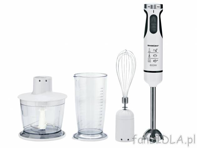 Blender ręczny 600 W z zestawem akcesoriów Silvercrest Kitchen Tools, cena 69,90 ...