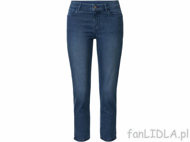 Jeansy damskie z biobawełny 3/4 Bio, cena 49,99 PLN 
- rozmiary: 34-44
- 98% ...