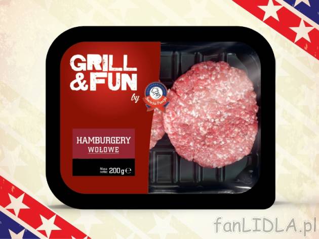Hamburgery wołowe , cena 3,00 PLN za 200 g/1 opak., 100 g=2,00 PLN.