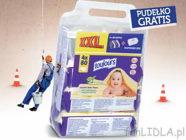 Chusteczki nawilżane+pudełko , cena 19,95 PLN za 4x80 g 
-  Różne rodzaje