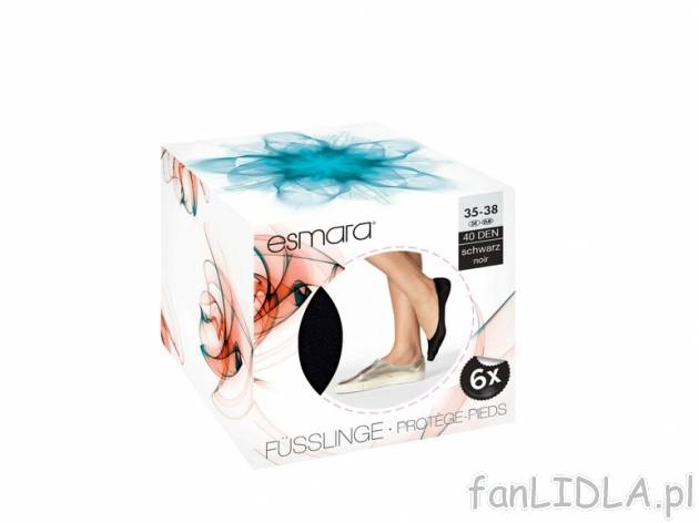 Stopki damskie 6 par , cena 22,99 PLN za 6 par 
- 100% poliamid 
- rozmiary: 35 ...