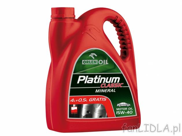 Olej Platinum , cena 0,00 PLN za 4 l + 0,5 l gratis/1 opak. 
do wyboru: 
- Olej ...