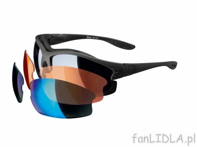 Okulary sportowe , cena 29,99 PLN za 1 para 
- bardzo lekkie, 3 pary szkieł z ...