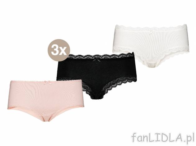 Majtki z biobawełną, 3 pary Esmara, cena 24,99 PLN 
- rozmiary: S-XL
- wysoka ...