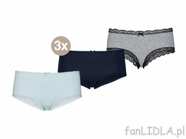 Majtki z biobawełną, 3 pary Esmara, cena 24,99 PLN 
- rozmiary: S-XL
- wysoka ...