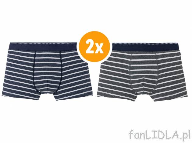 Bokserki męskie, 2 pary Livergy, cena 7,99 PLN 
- 95% bawełny, 5% elastanu
- rozmiary: ...