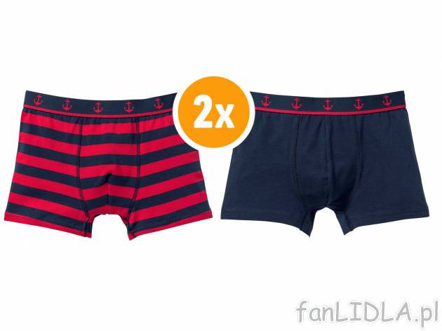 Bokserki męskie, 2 pary Livergy, cena 7,99 PLN 
- 95% bawełny, 5% elastanu
- rozmiary: ...