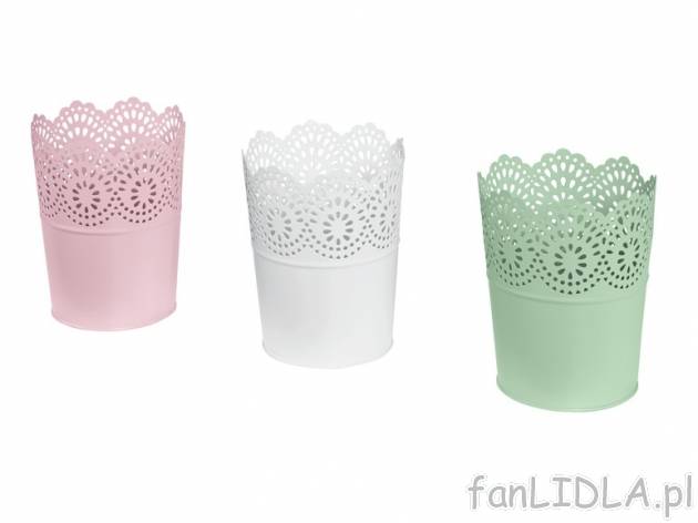 Doniczka lub zestaw 3 doniczek Florabest, cena 14,99 PLN za 1 szt. 
- 3 kolory do ...