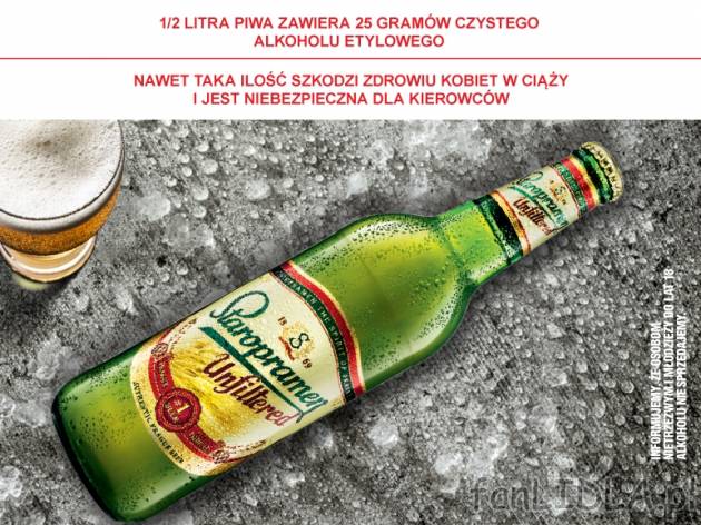 Staropramen , cena 2,00 PLN za 500 ml/1 but., 1 l=5,98 PLN.  
różne rodzaje