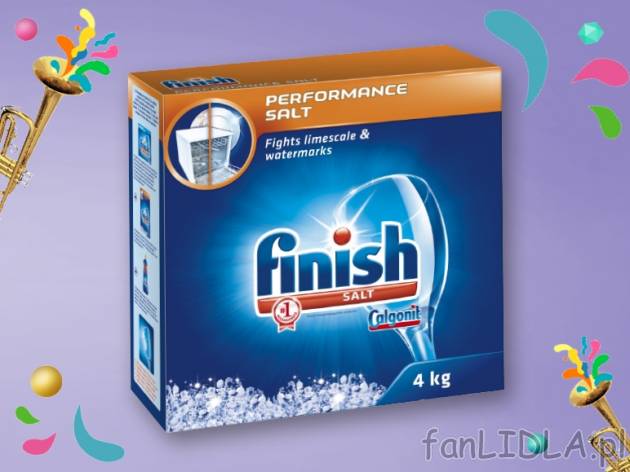 Finish Sól do zmywarki , cena 13,00 PLN za 4 kg/1 opak., 1 kg=3,50 PLN.