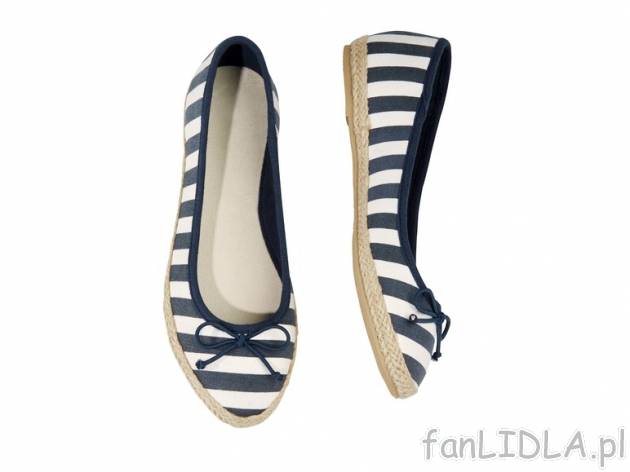 Baleriny espadryle Esmara, cena 29,99 PLN za 1 para 
- rozmiary: 38 - 40 
- 6 wzorów ...