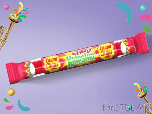 Chupa chups xplosion cherry , cena 0,00 PLN za 10 g/1 opak., 100 g=5,90 PLN.