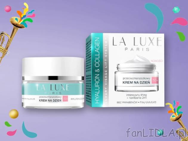 La Luxe Krem przeciwzmarszczkowy Hyaluron&Collagen , cena 13,00 PLN za 500 ml/1 ...
