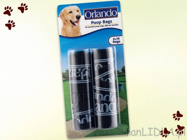 Woreczki na odchody , cena 4,99 PLN za 4x15 szt. / 1 opak. 
- 60 perfumowanych ...