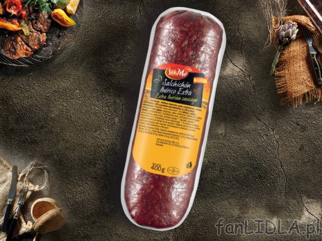 Kiełbasa Salachichon Vela , cena 11,00 PLN za 400 g/1 opak., 1 kg=29,98 PLN.