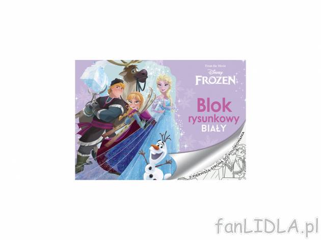 Blok A4 Disney rysunkowy, 20 kartek , cena 1,29 PLN  
-  kolorowanka na pierwszej stronie