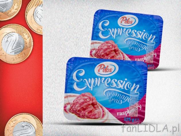Pilos Serek twarogowy z owocami 2 szt. , cena 2,00 PLN za 2 x 125 g, 100 g=0,80 ...