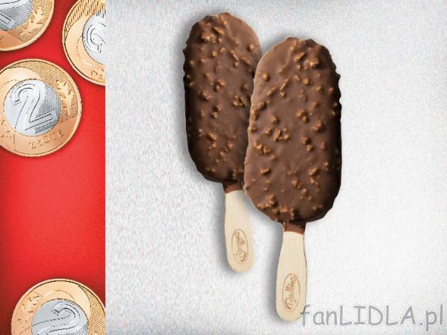 Ballino Lody waniliowe w polewie czekoladowej 2 szt., do czwartku 4.08 , cena 2,00 ...