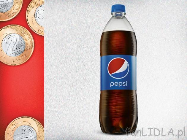 Pepsi , cena 2,00 PLN za 1,25 l/1 but., 1 l=1,60 PLN.