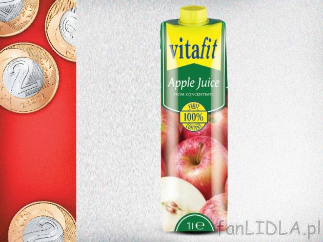 Vitafit Sok jabłkowy 100% , cena 2,00 PLN za 1 l/1 opak.