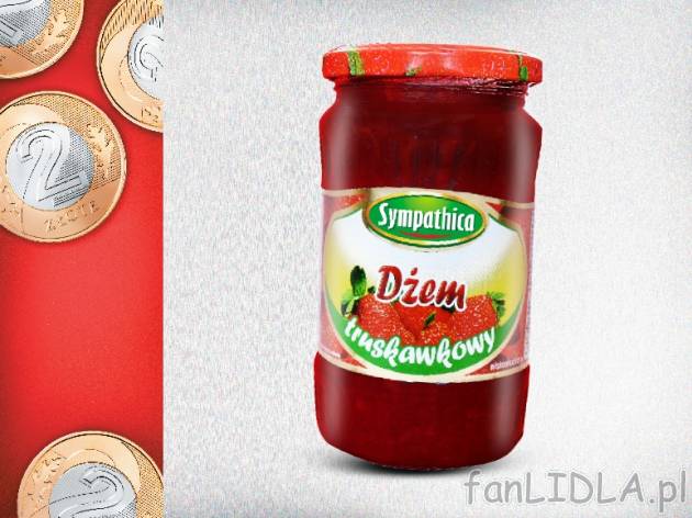 Sympathica Dżem truskawkowy niskosłoszony , cena 2,00 PLN za 390 g/1 opak., 1 ...